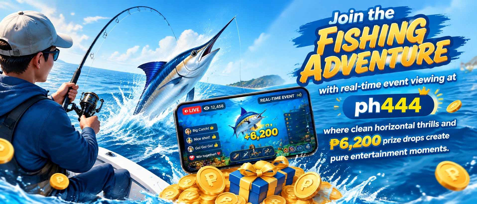 Multiplayer fishing game room on mobile